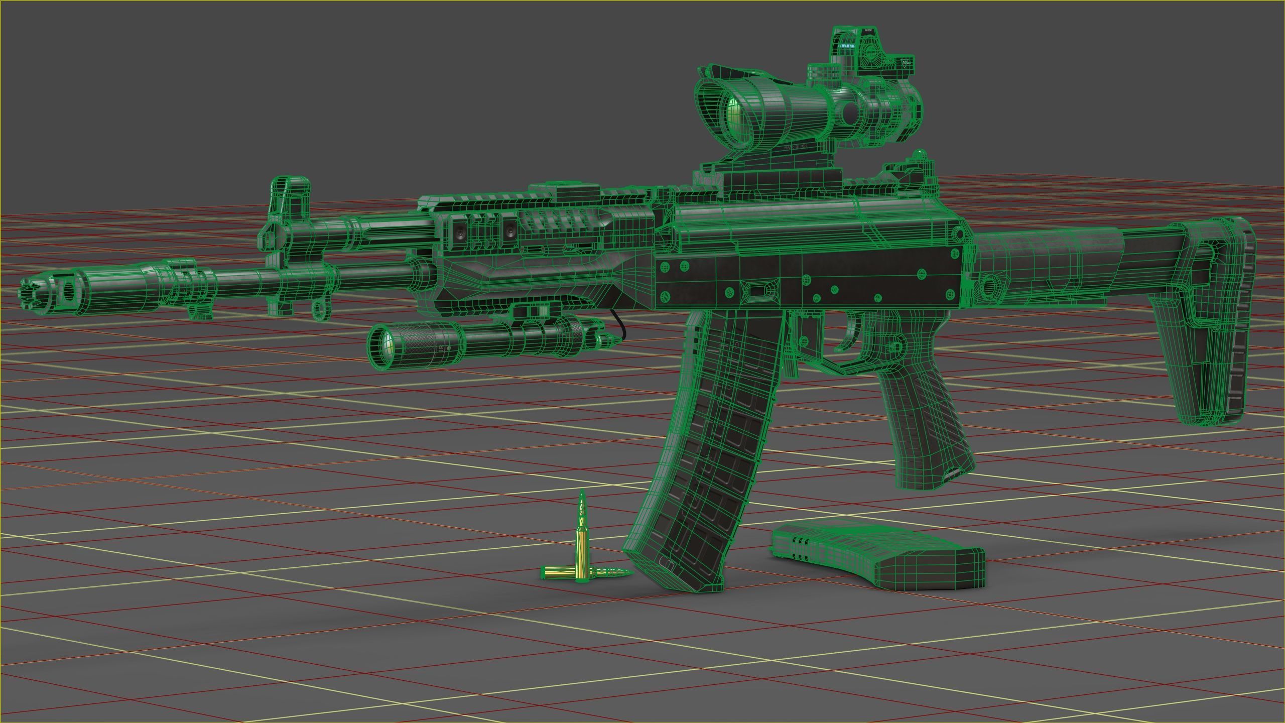 Kalashnikov AK-12 Low-poly 3D model_12
