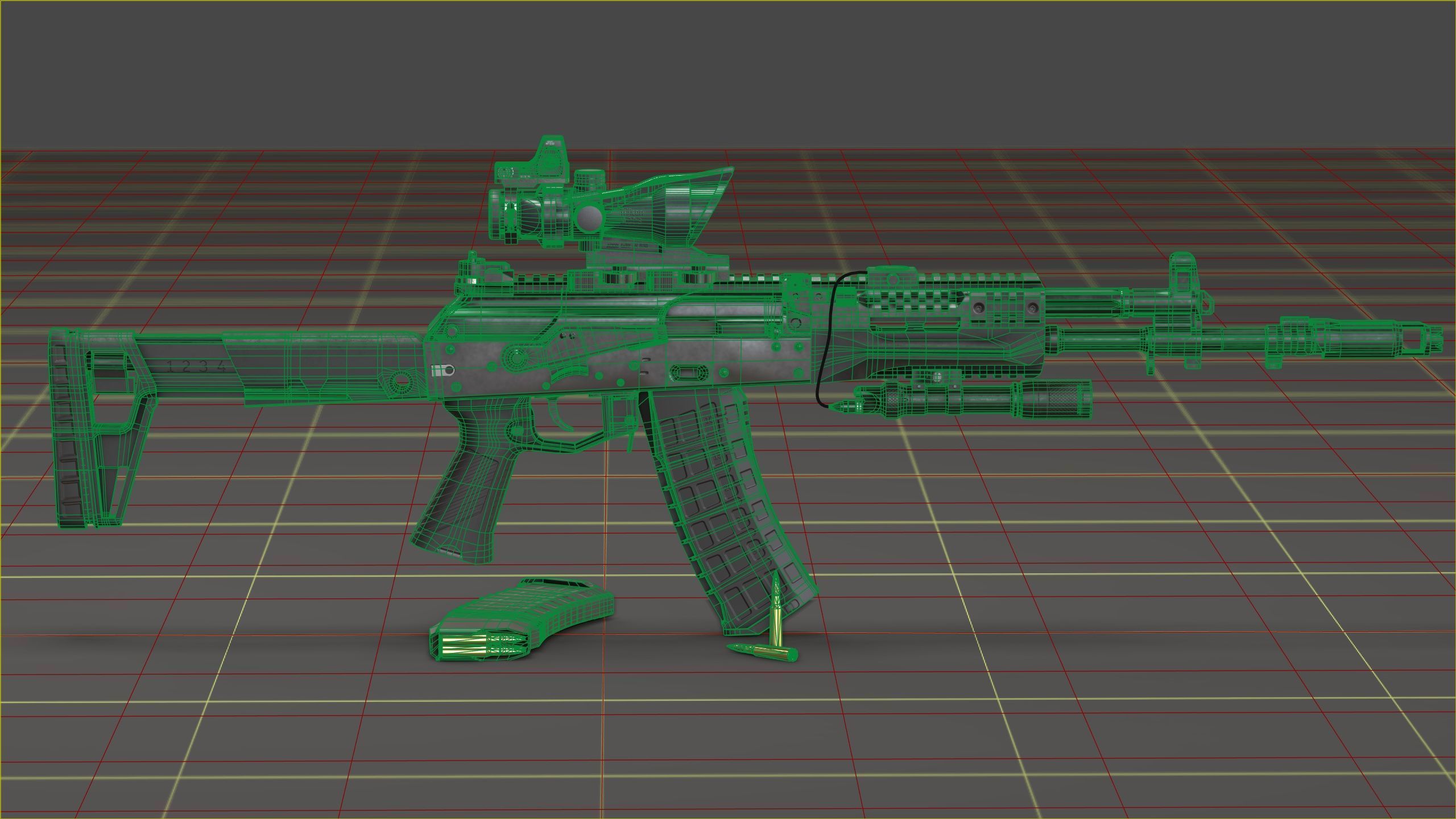 Kalashnikov AK-12 Low-poly 3D model_16