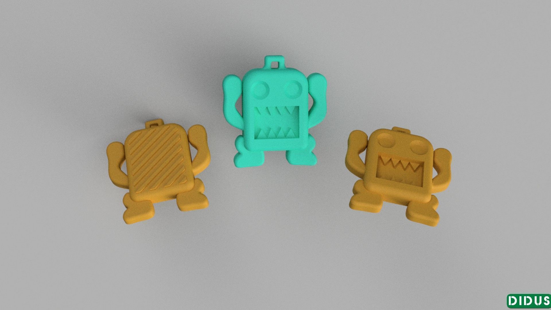 3D action figure keychain toy robot model 3D print model_1