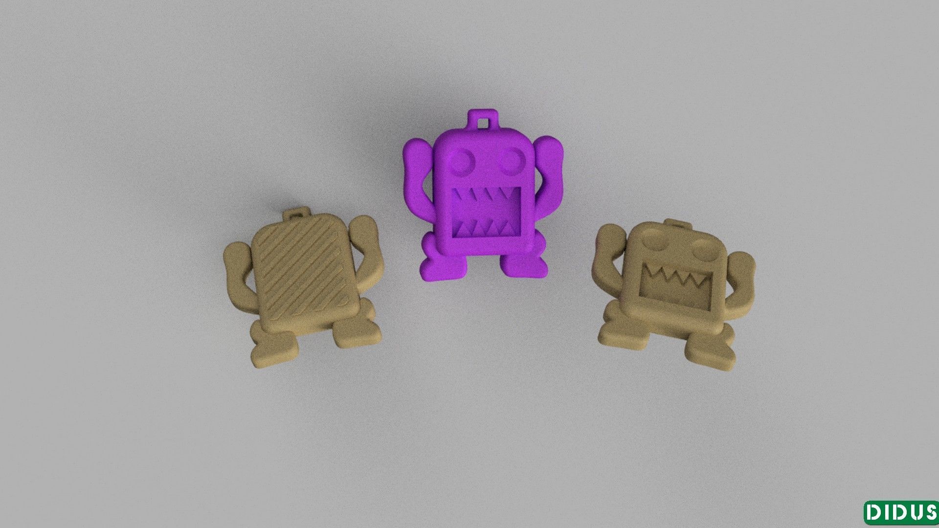 3D action figure keychain toy robot model 3D print model_2