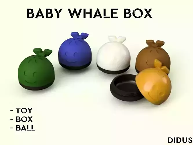Baby Whale Bath Toys Box for Kids 3D