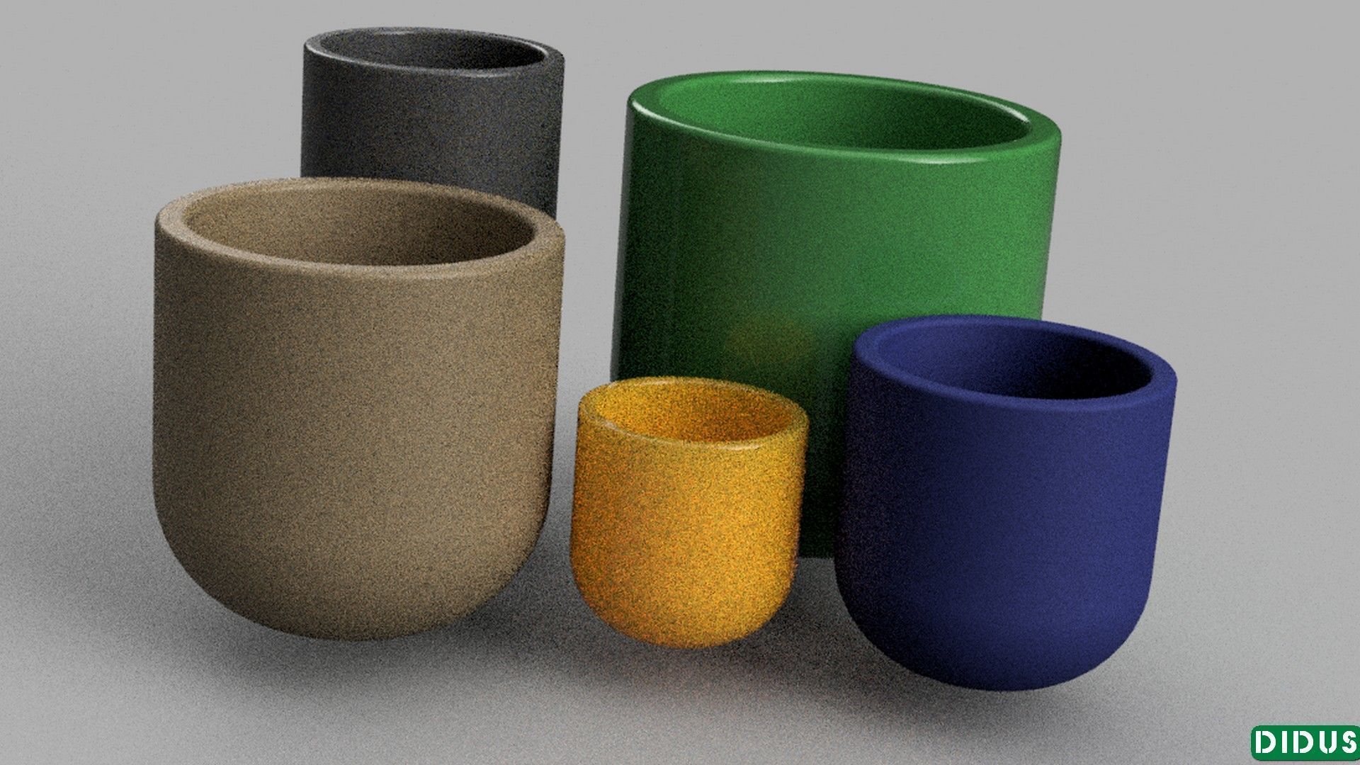 3D SET MINI IndoorOutdoor Planters model 3D print model_3