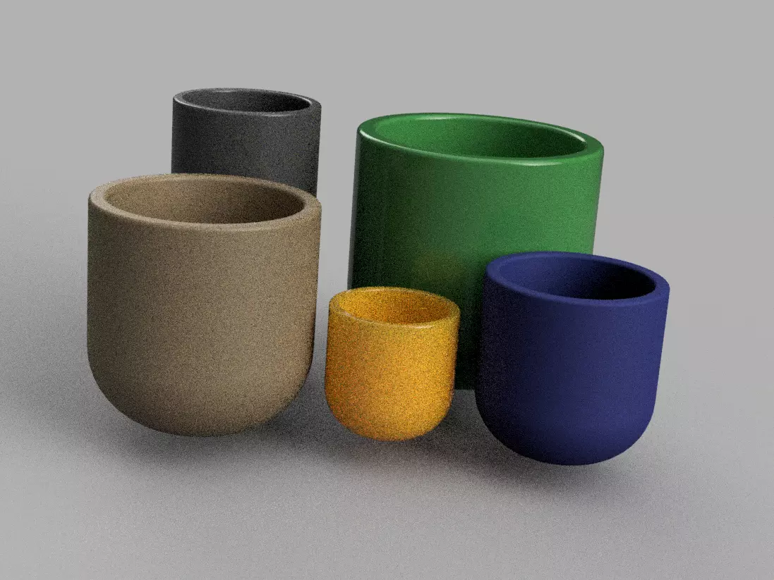 3D SET MINI IndoorOutdoor Planters model 3D print model_0