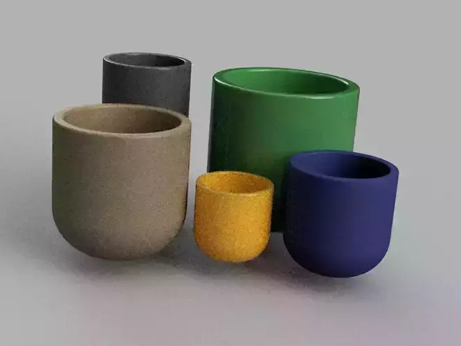 3D SET MINI IndoorOutdoor Planters model