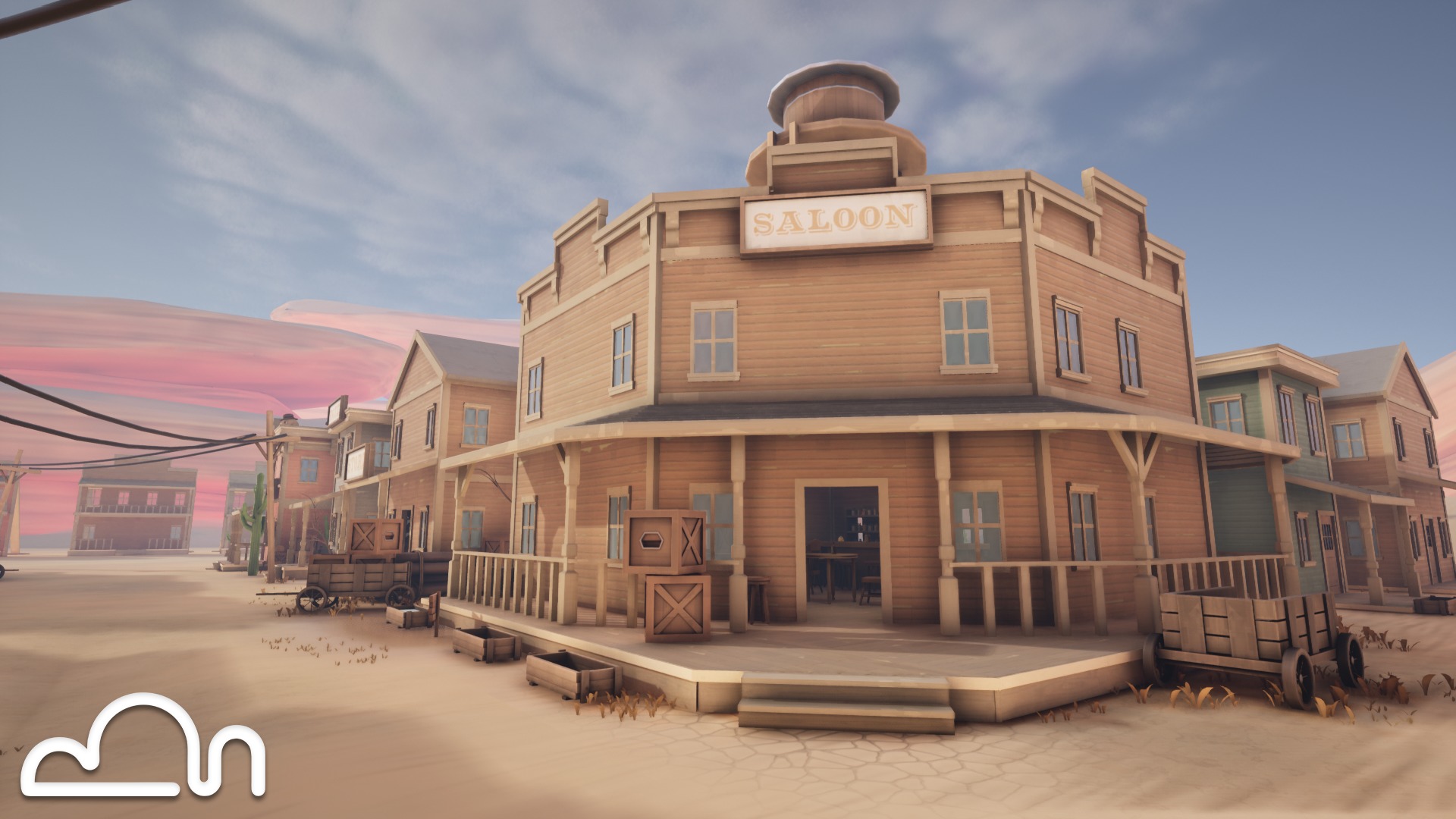 Stylized Old Western Low-poly 3D model_8