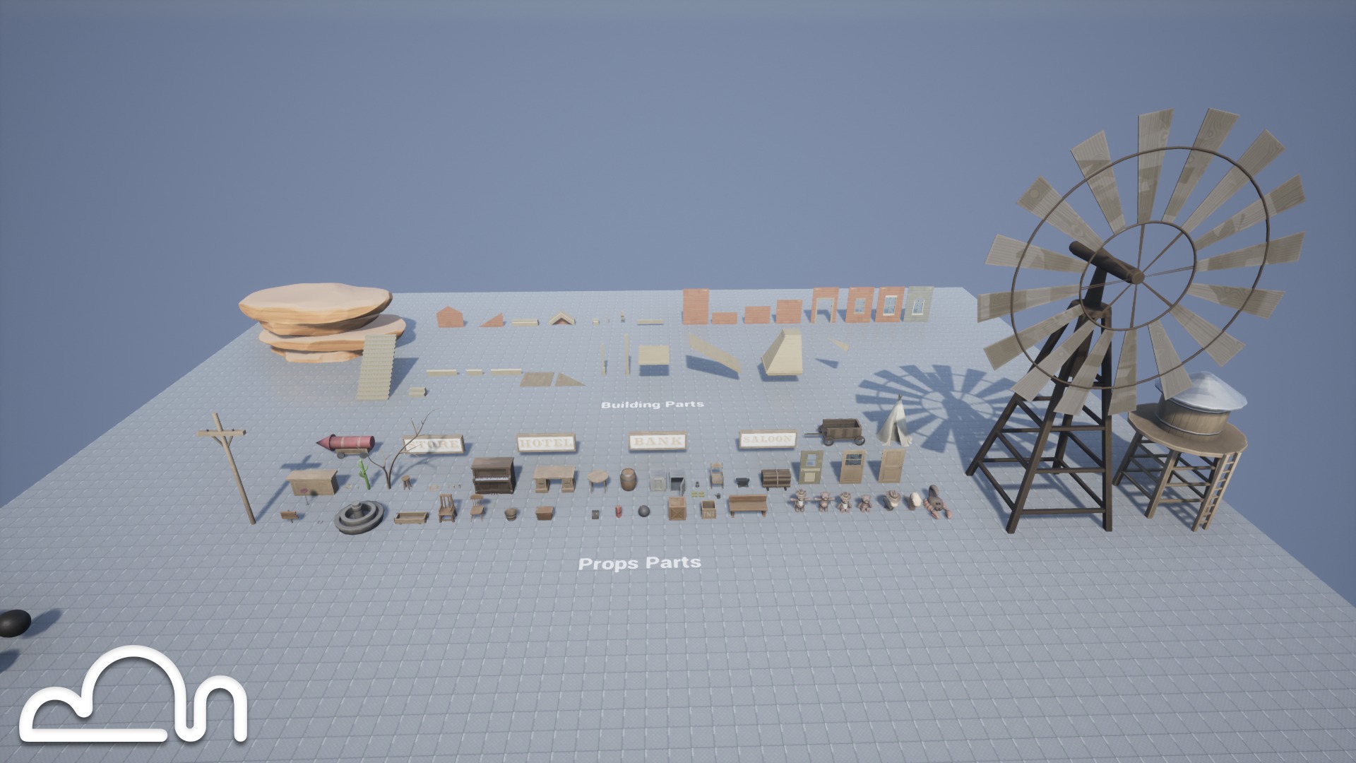 Stylized Old Western Low-poly 3D model_17