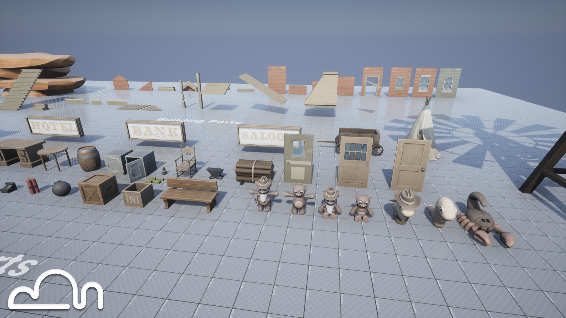 Stylized Old Western Low-poly 3D model_15