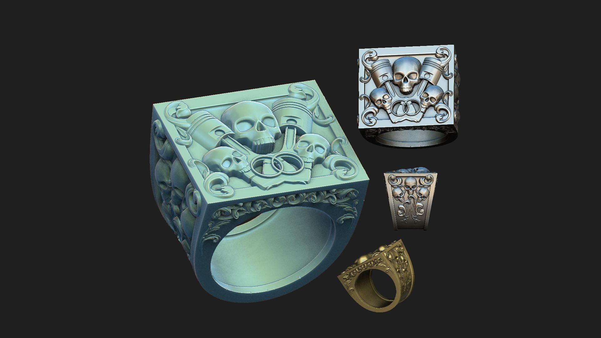 biker ring with motor  4 3D print model_4