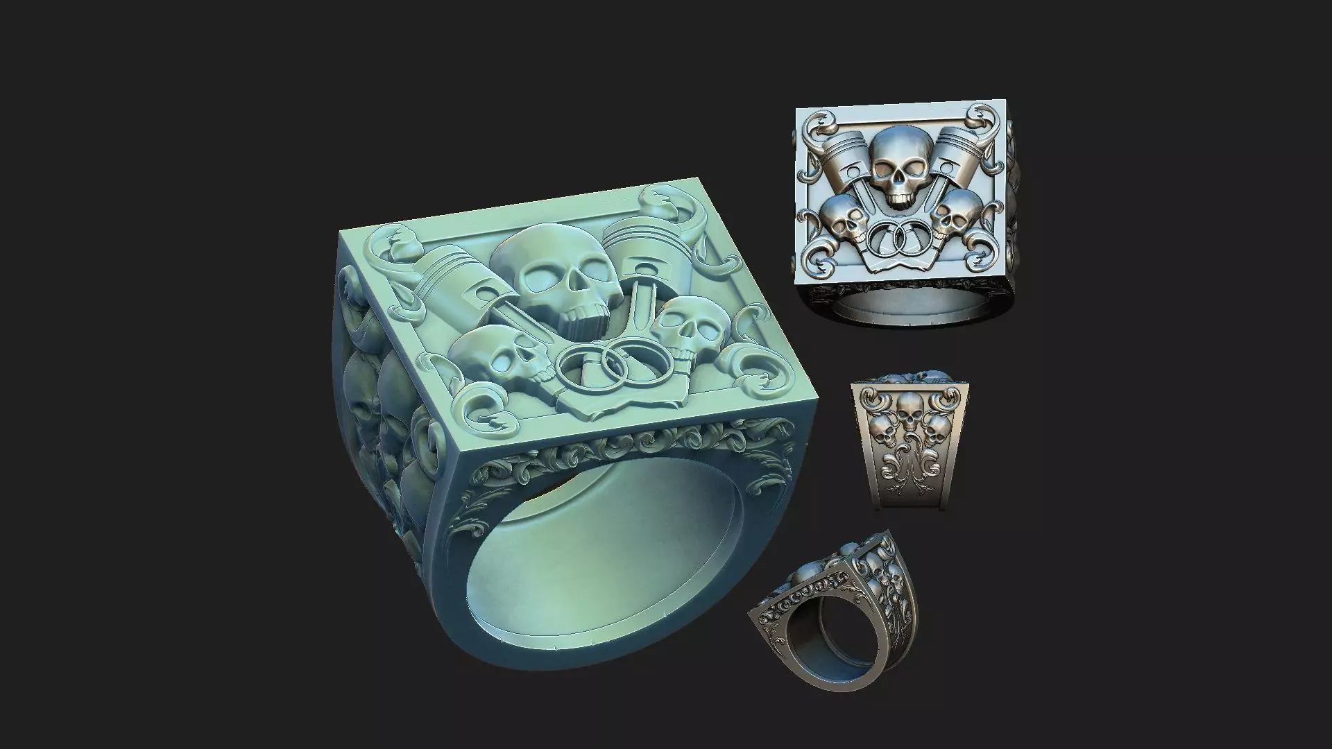 biker ring with motor  4 3D print model_0