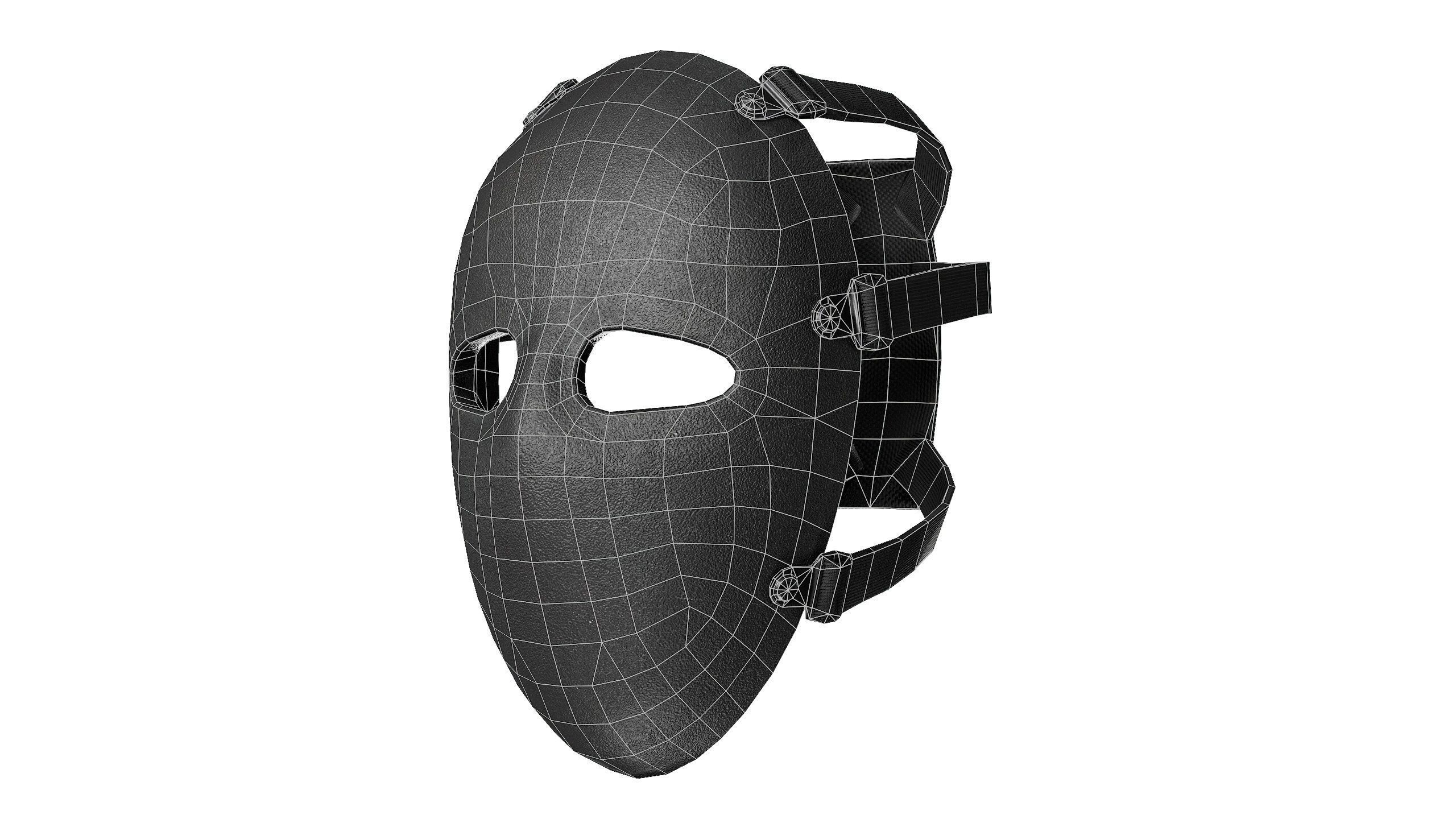 Bulletproof Mask Low-poly 3D model_3