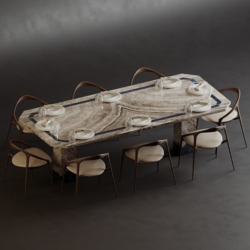 Dining Table - 08 3D model