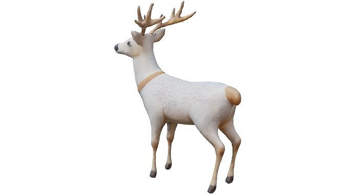 Deer white Low-poly 3D model
