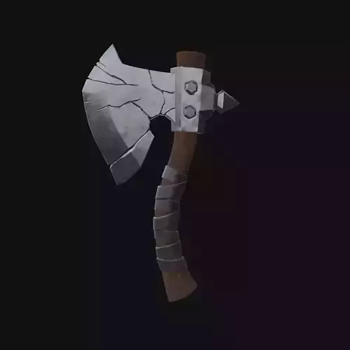 Stylized battle axe PBR low-poly game ready