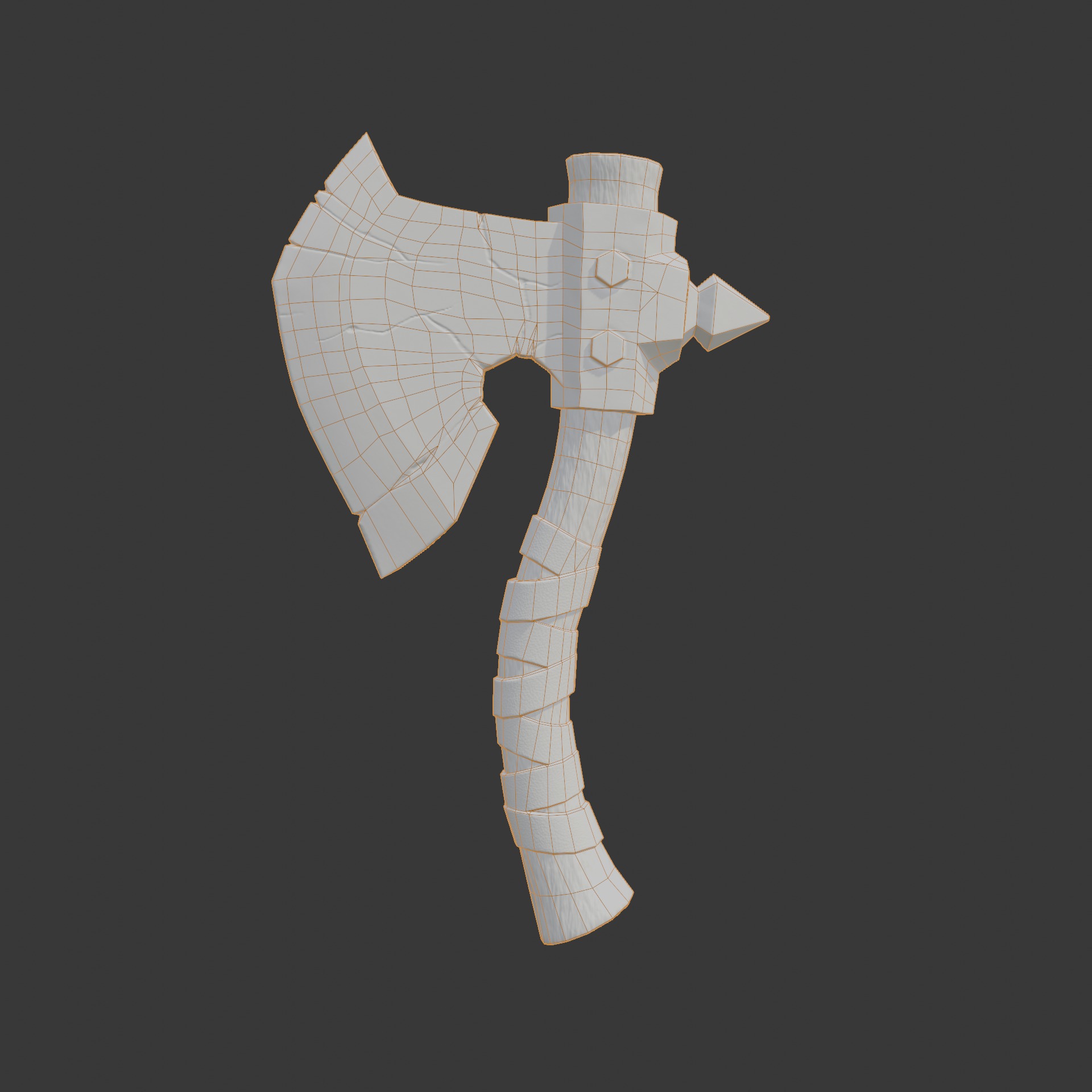 Stylized battle axe PBR low-poly game ready Low-poly 3D model_6