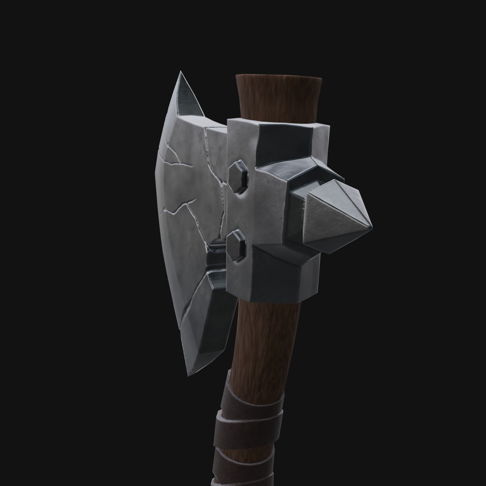Stylized battle axe PBR low-poly game ready Low-poly 3D model_2
