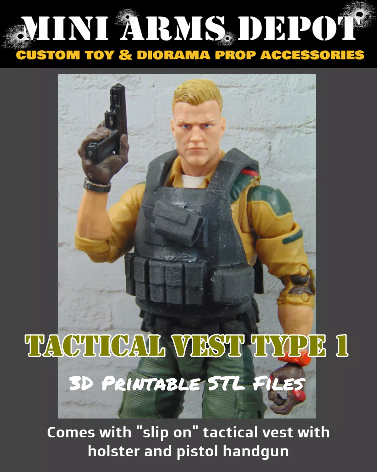 Custom Tactical Vest for GI JOE Classified Figure 3D print model_0