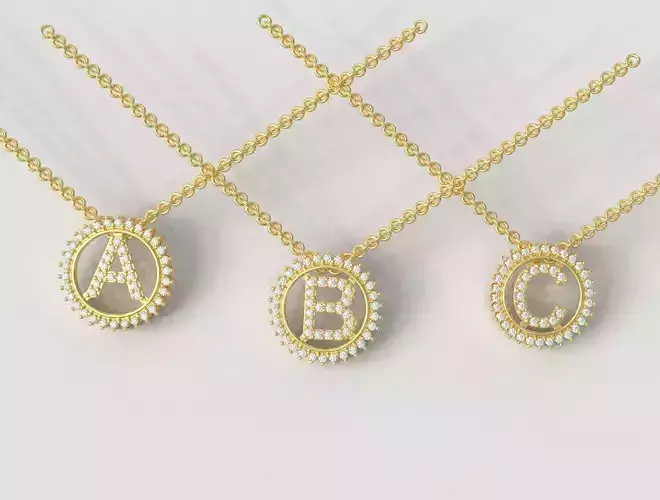 Diamond Alphabet Pendants - 26 Letters - Full Set 3D print model