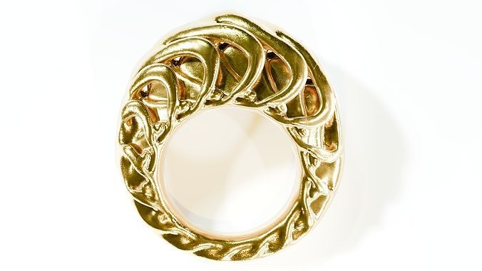 golden ancient style ring jew Free 3D model