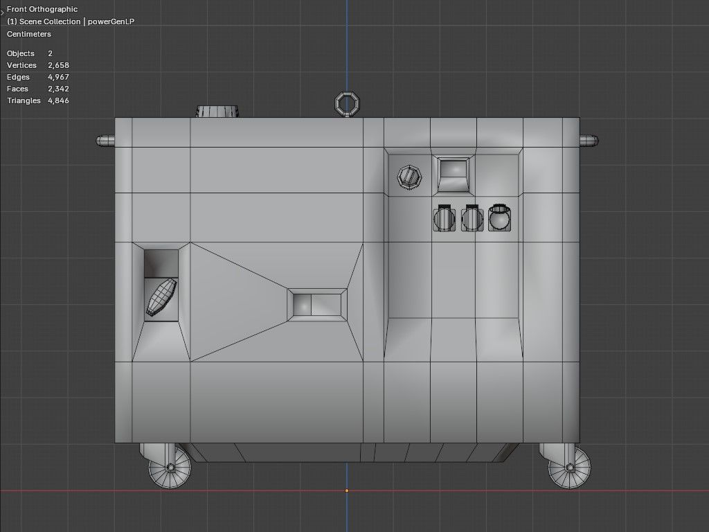Small Diesel Power Generator Low-poly 3D model_4