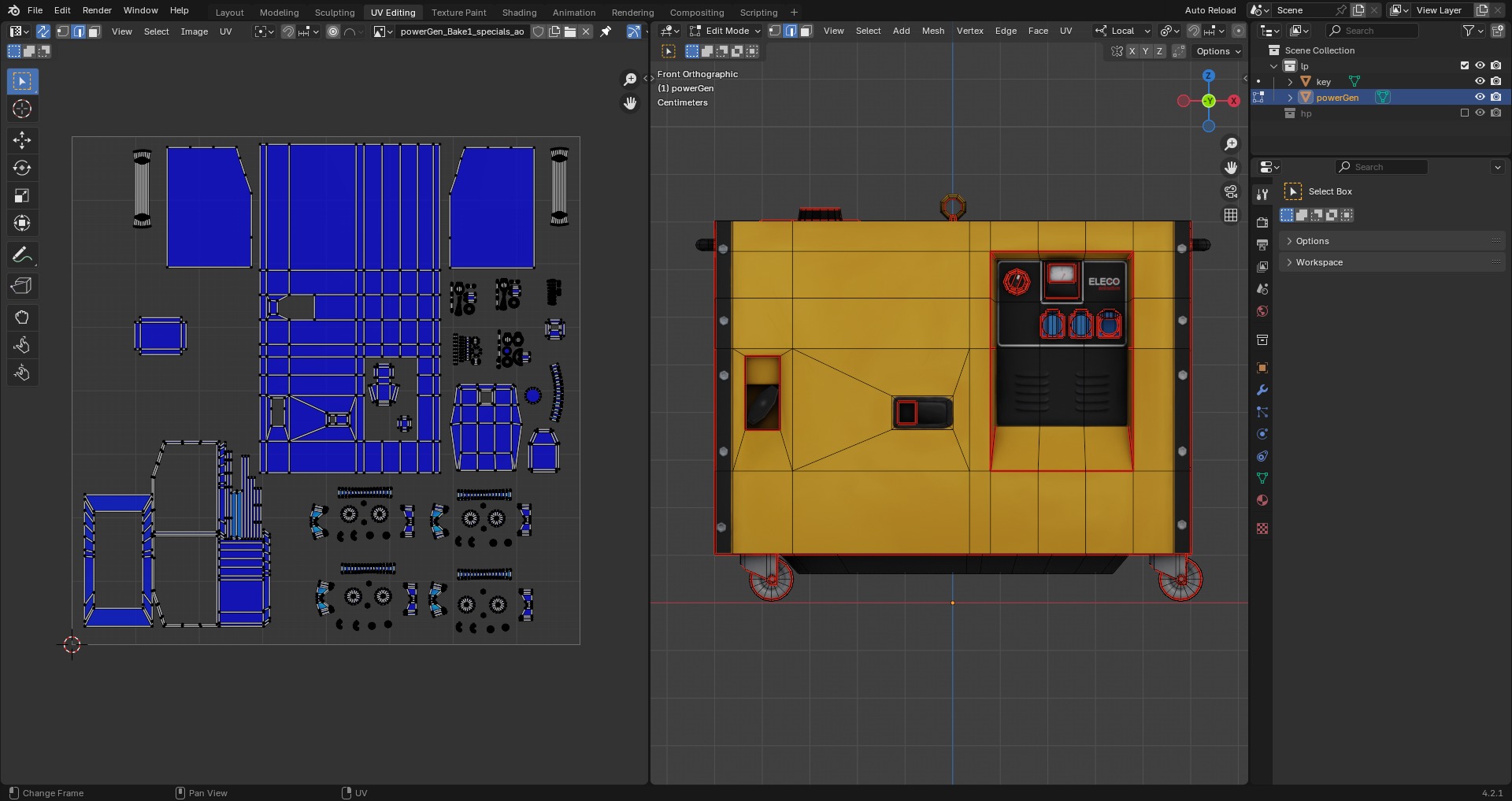 Small Diesel Power Generator Low-poly 3D model_8
