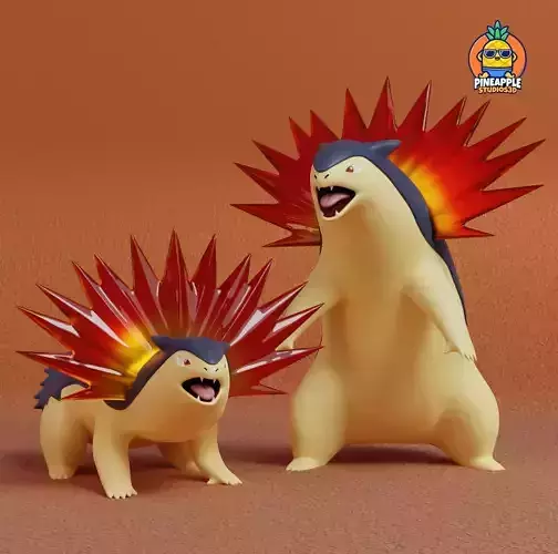 Pokemon - Typhlosion with 2 poses 3D print model