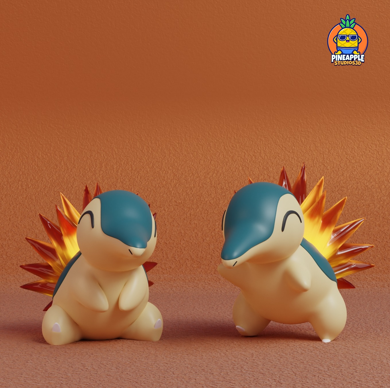 Pokemon - Cyndaquil Quilava and Typhlosion  3D print model_1