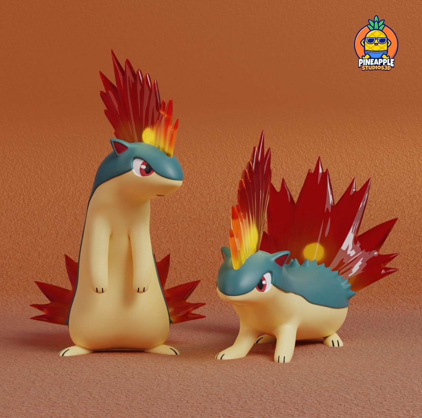 Pokemon - Cyndaquil Quilava and Typhlosion  3D print model_8