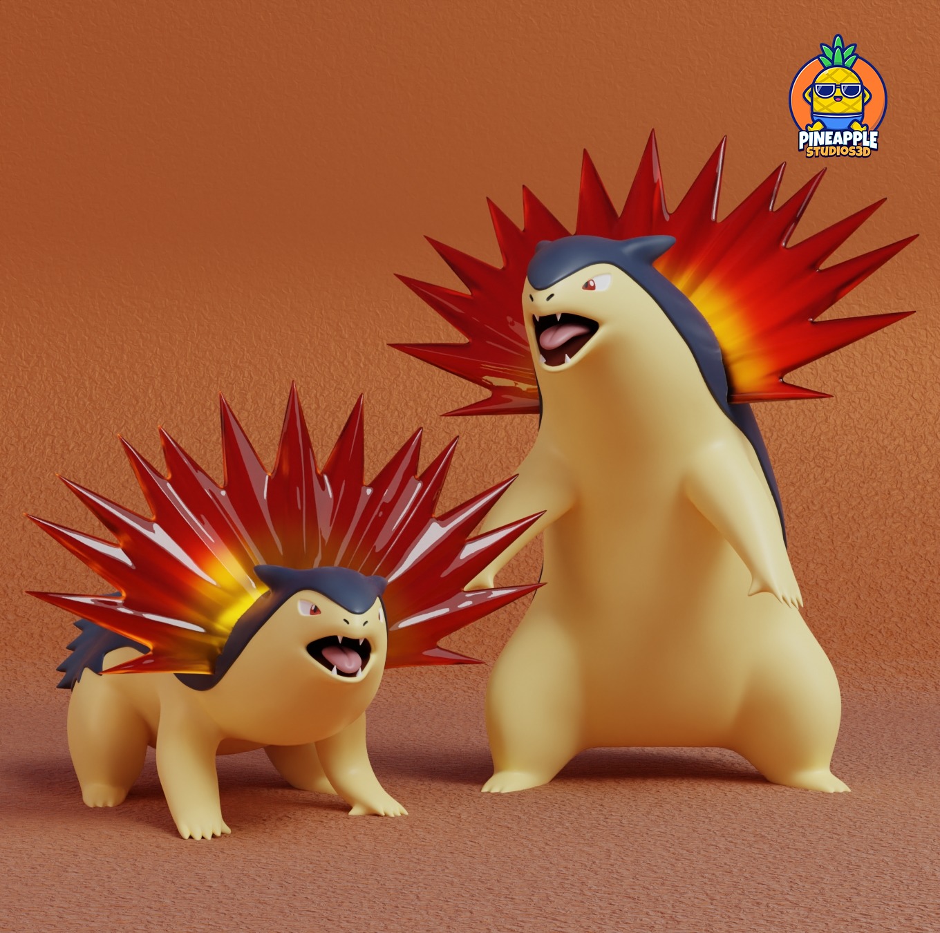 Pokemon - Cyndaquil Quilava and Typhlosion  3D print model_15