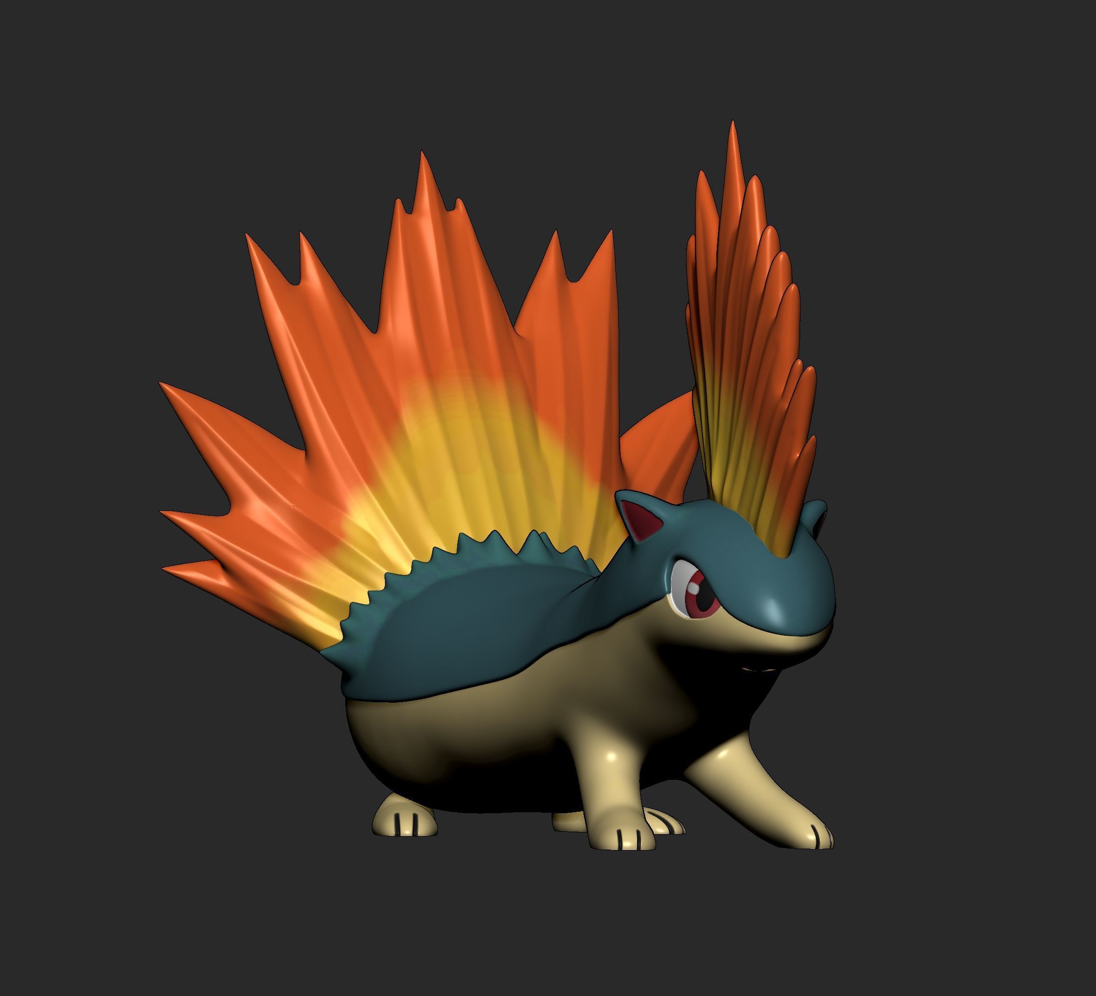 Pokemon - Cyndaquil Quilava and Typhlosion  3D print model_9