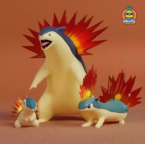 Pokemon - Cyndaquil Quilava and Typhlosion 