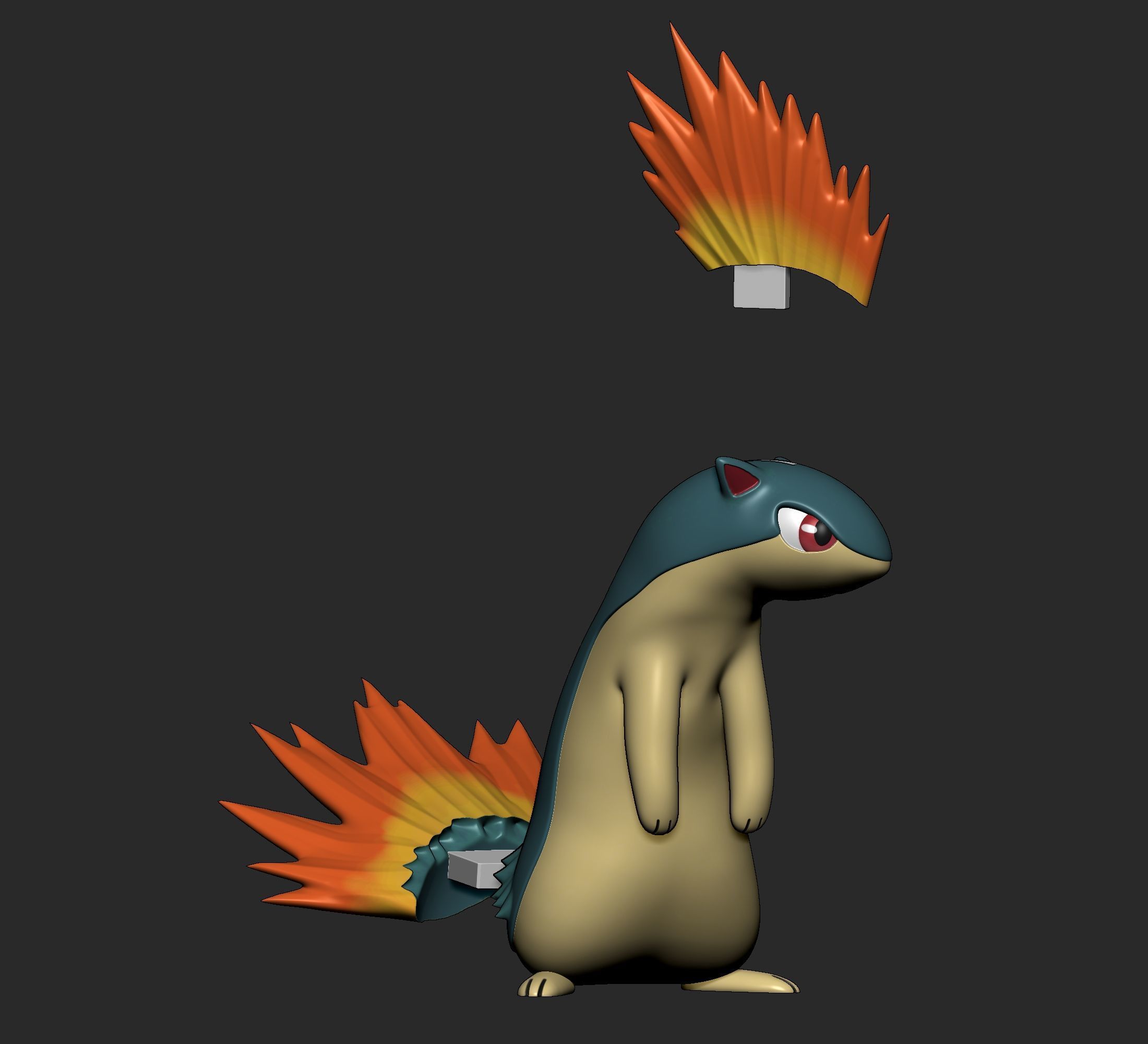Pokemon - Cyndaquil Quilava and Typhlosion  3D print model_10