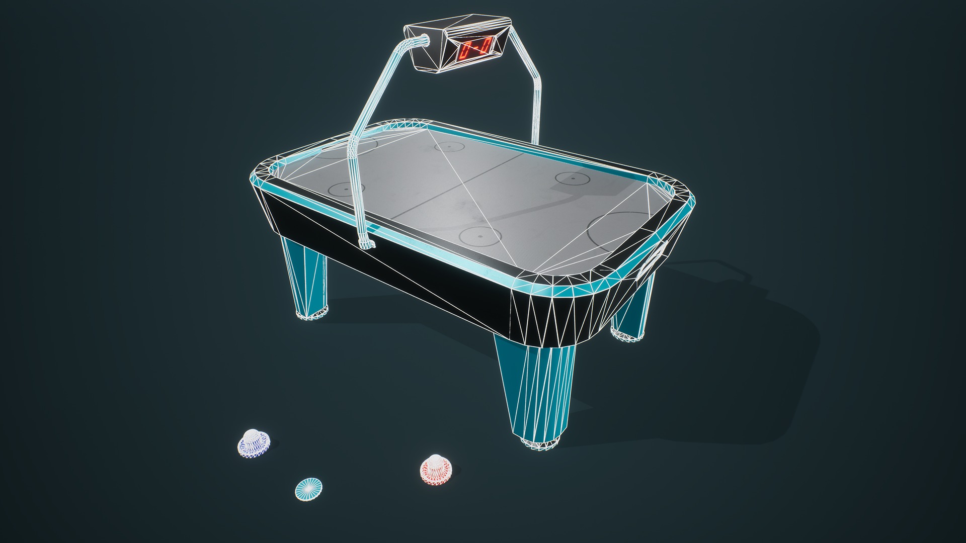 Air Hockey Machine Low-poly 3D model_4