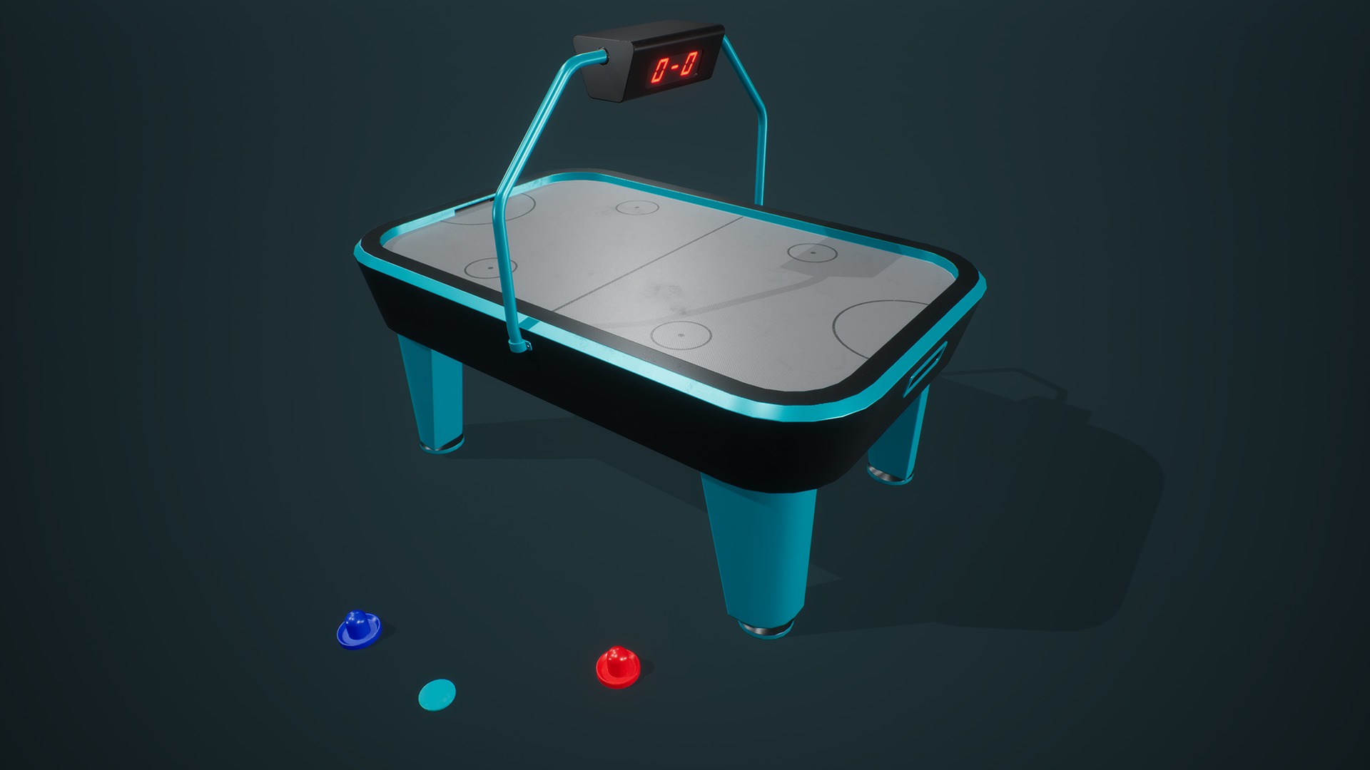 Air Hockey Machine Low-poly 3D model_3