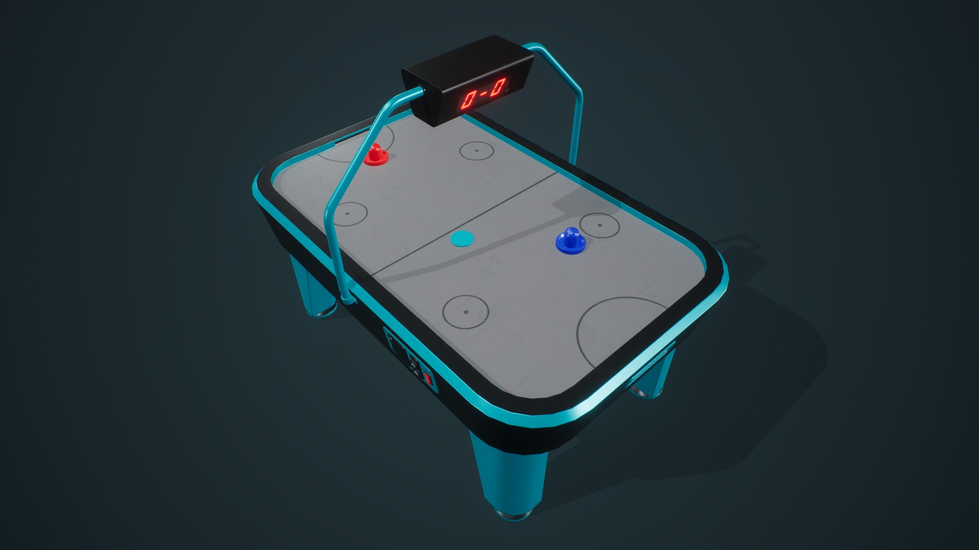 Air Hockey Machine Low-poly 3D model_2