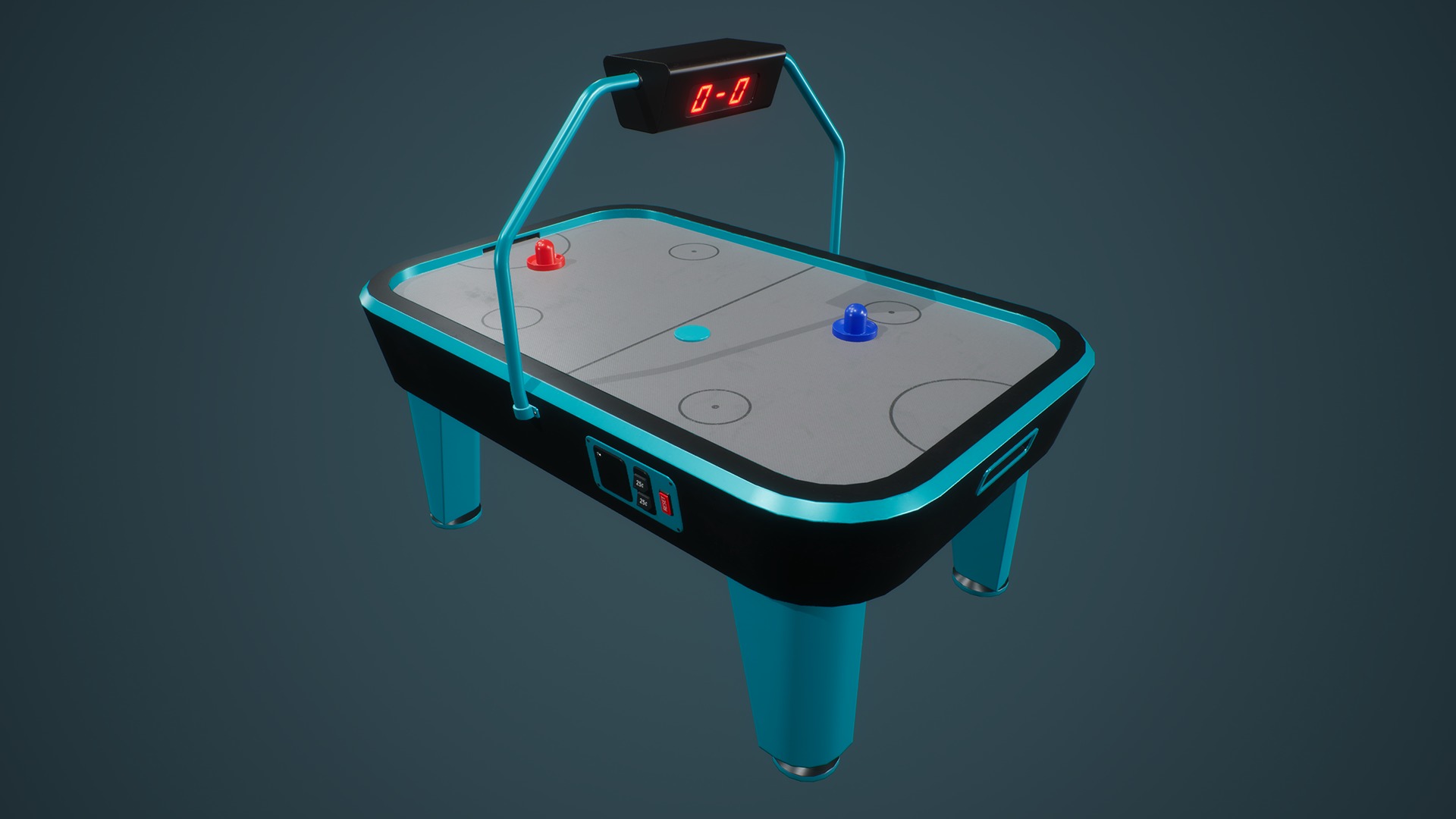 Air Hockey Machine Low-poly 3D model_1