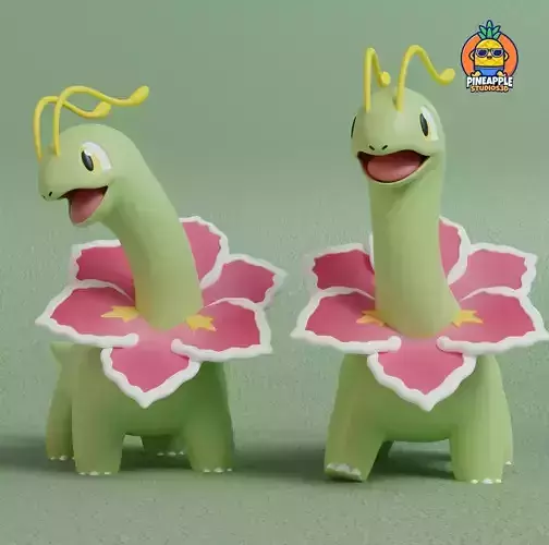 Pokemon - Meganium with 2 poses 3D print model