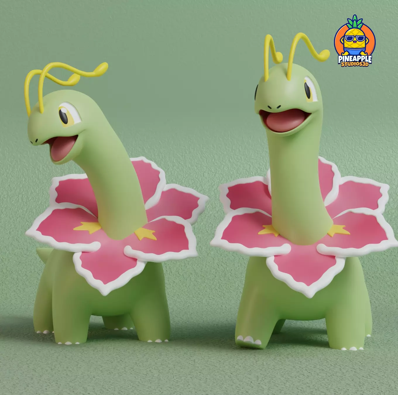 Pokemon - Meganium with 2 poses 3D print model_0