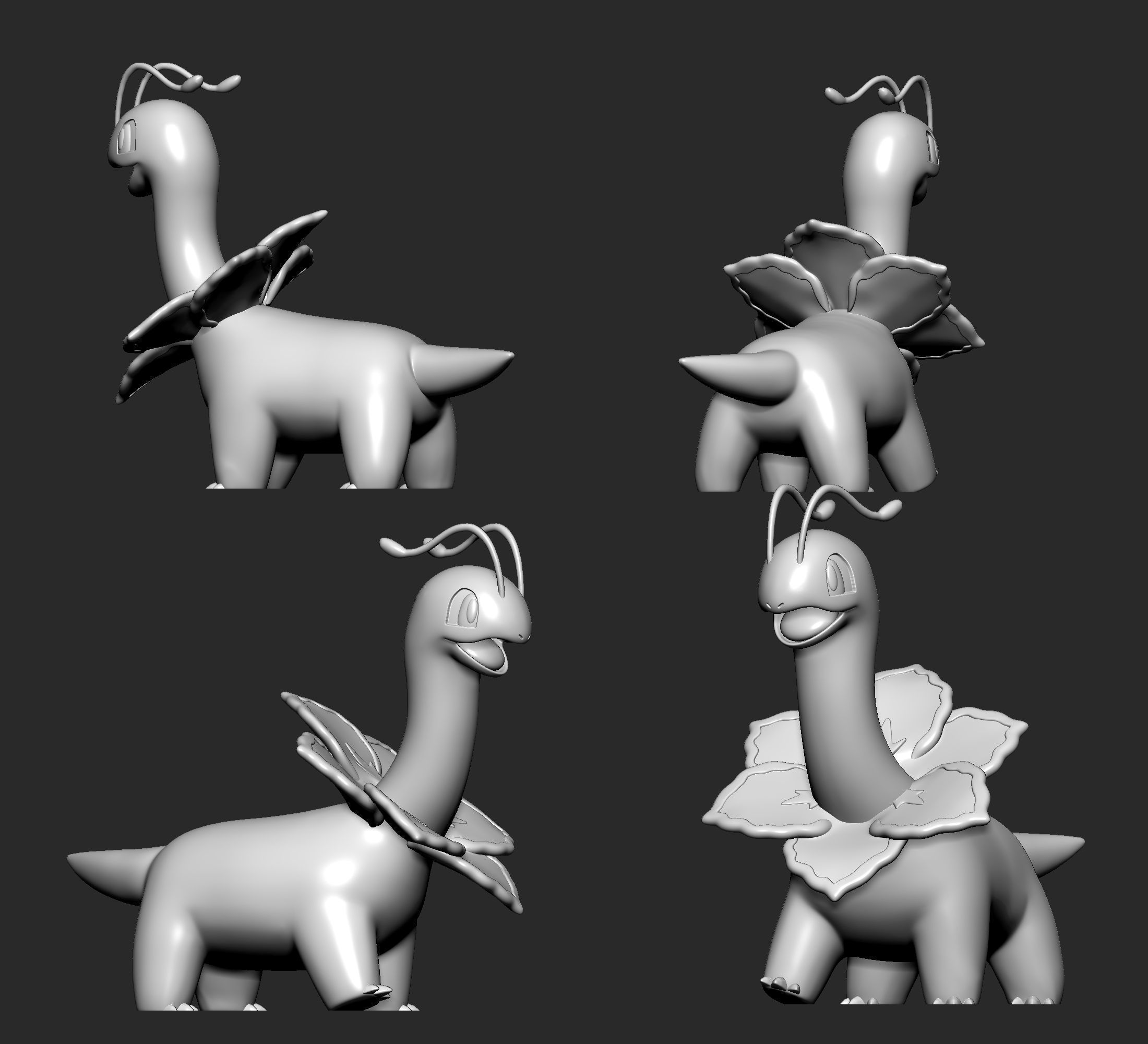 Pokemon - Meganium with 2 poses 3D print model_7