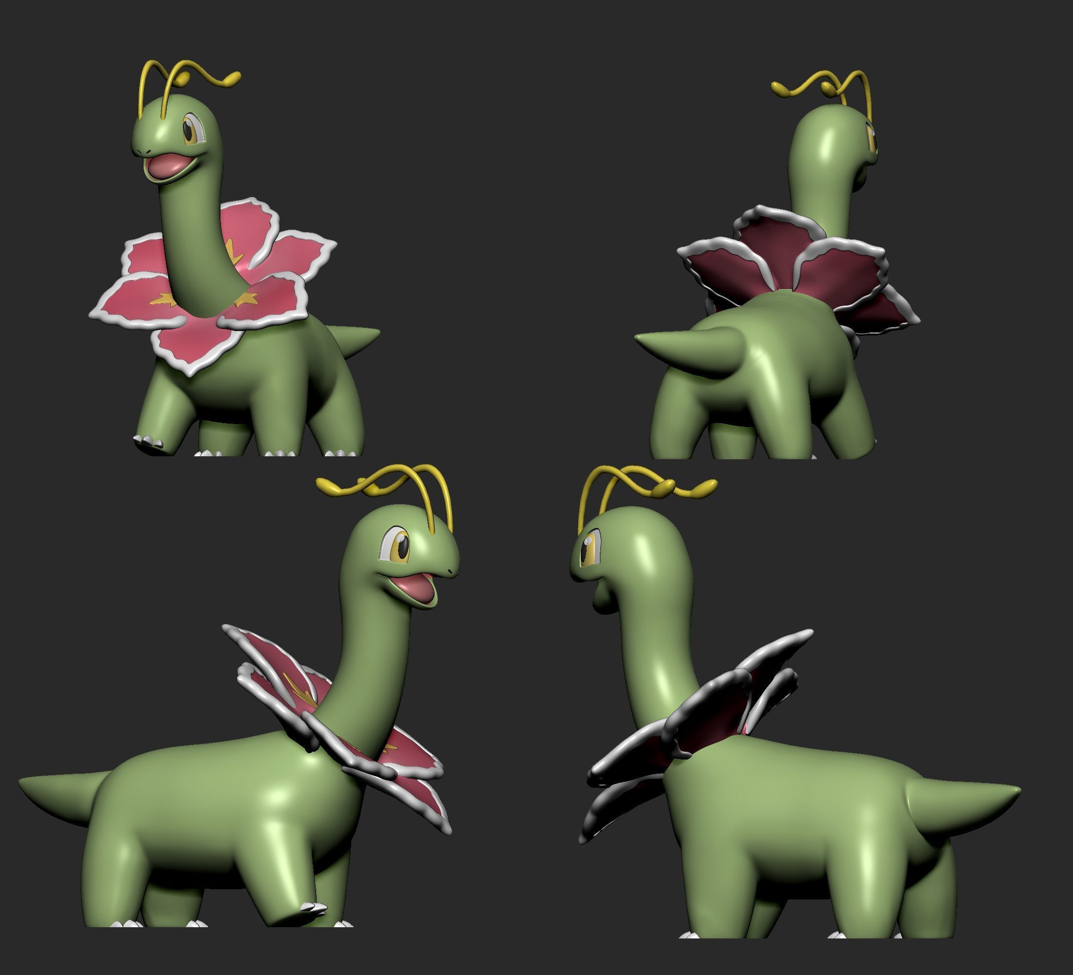 Pokemon - Meganium with 2 poses 3D print model_8