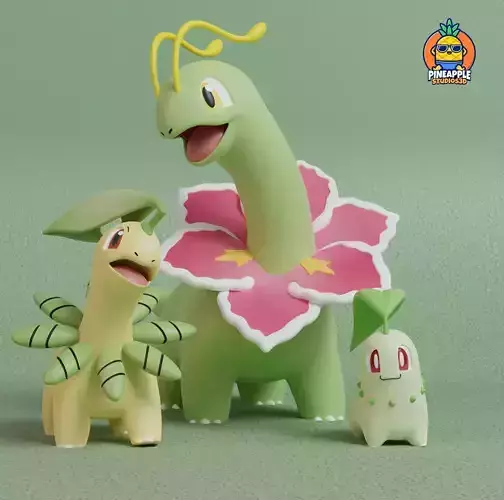 Pokemon - Chikorita Bayleef and Meganium