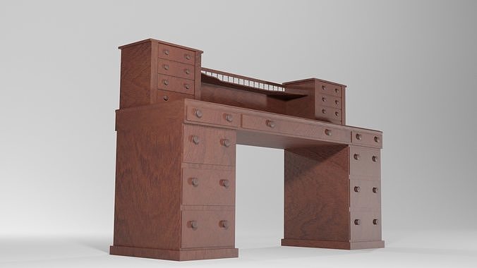 Antique Desk Low-poly 3D model