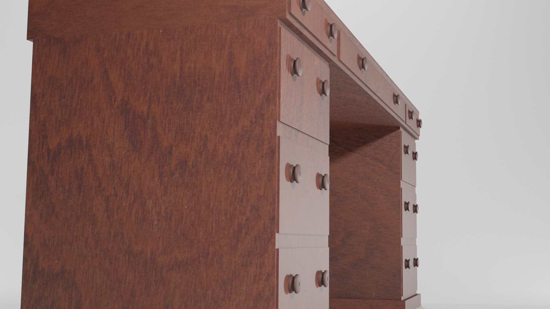 Antique Desk Low-poly 3D model_2