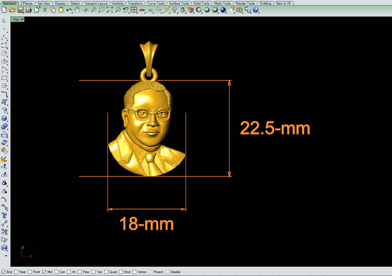 Dr Ambedkar Pendant File 3D print model_1