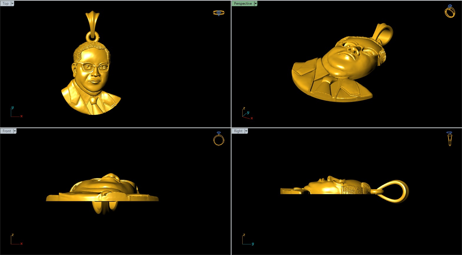Dr Ambedkar Pendant File 3D print model_4