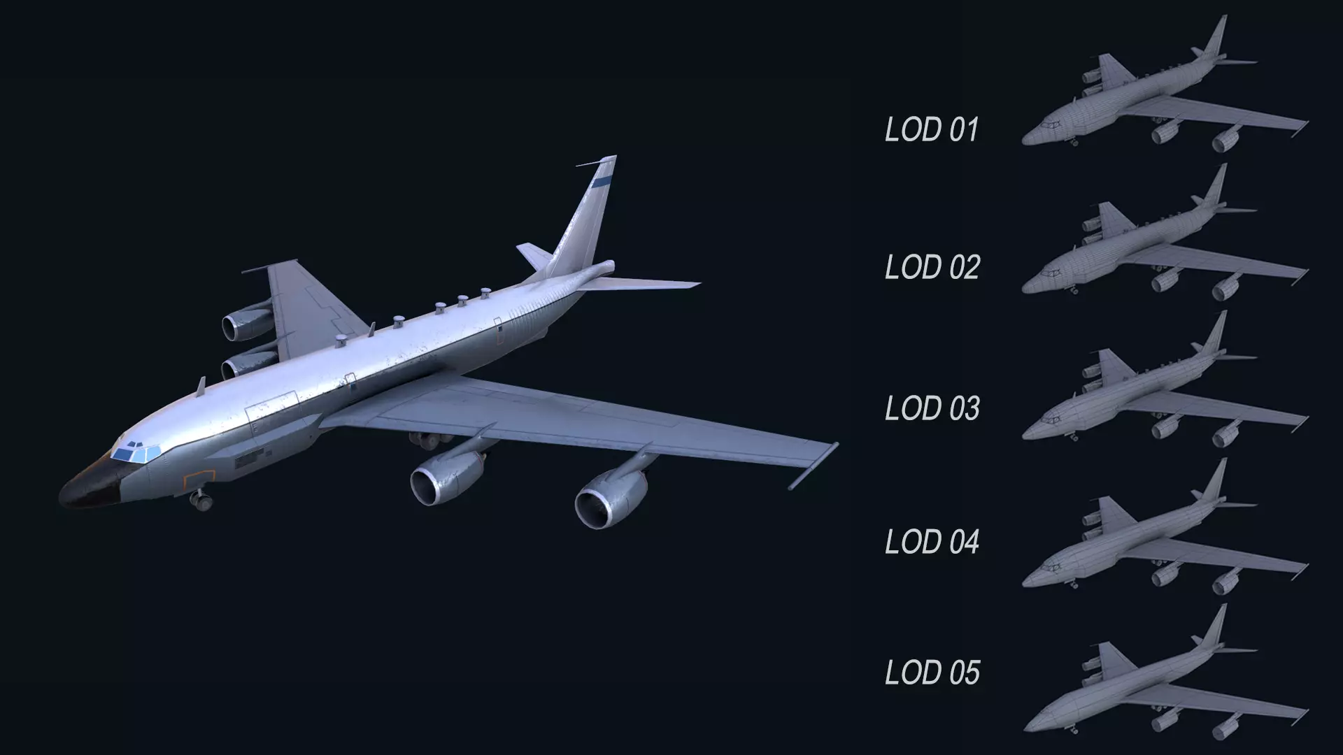 Asset - Army - Boeing RC 135 3D MODEL REALISTIC Low-poly 3D model_0