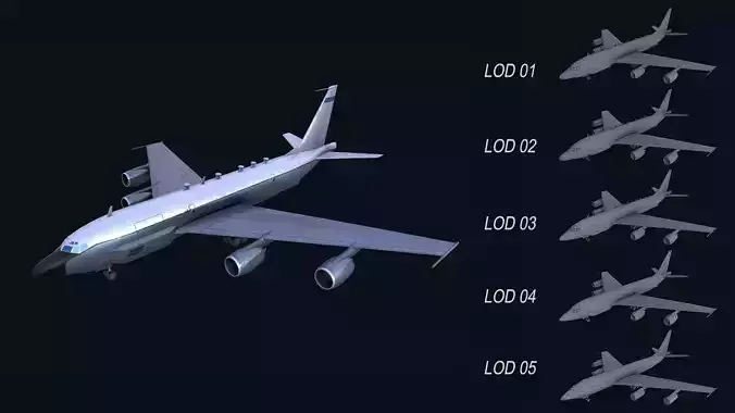 Asset - Army - Boeing RC 135 3D MODEL REALISTIC Low-poly 3D model