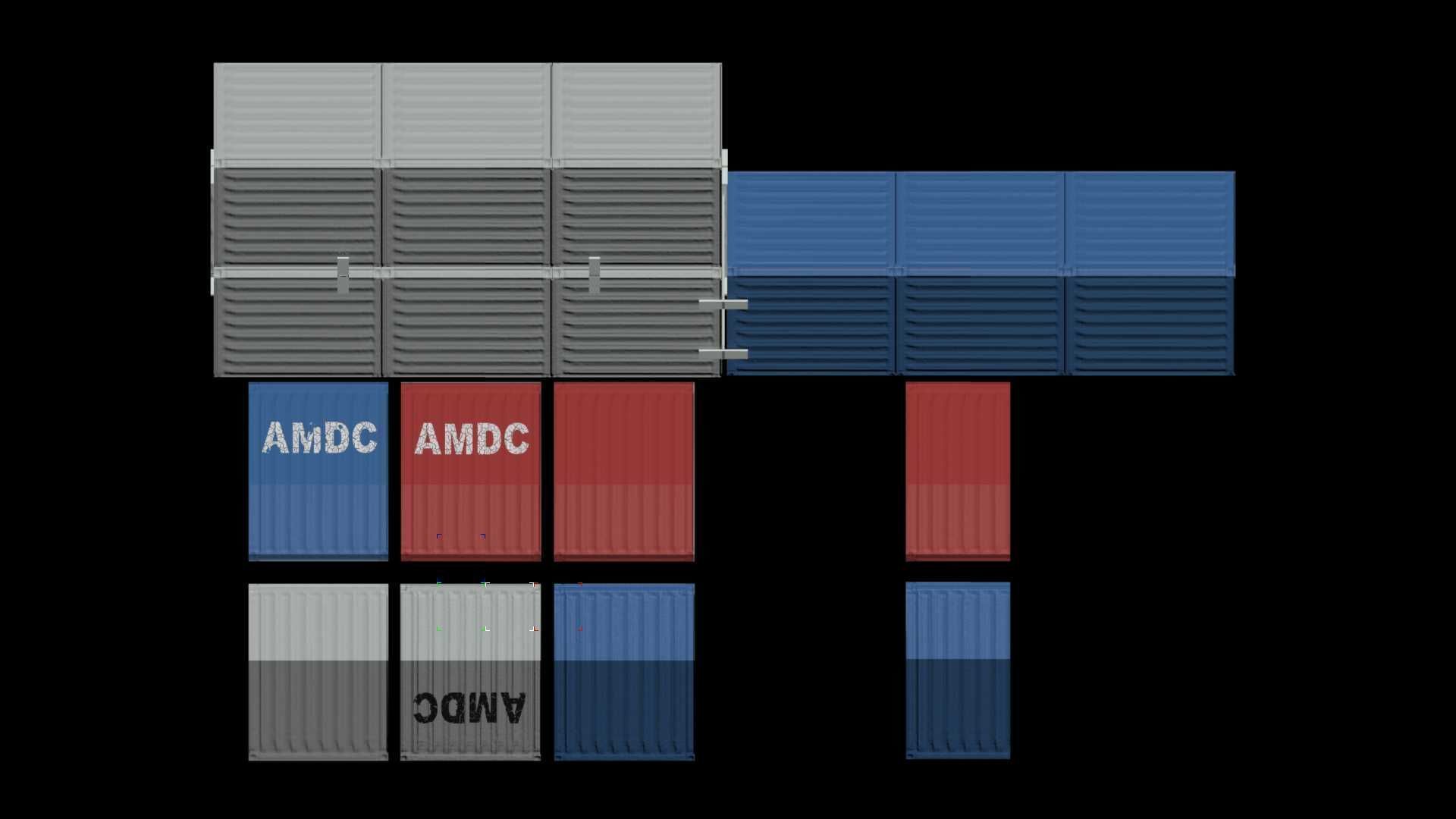Space Freighter - Medium class range Low-poly 3D model_12