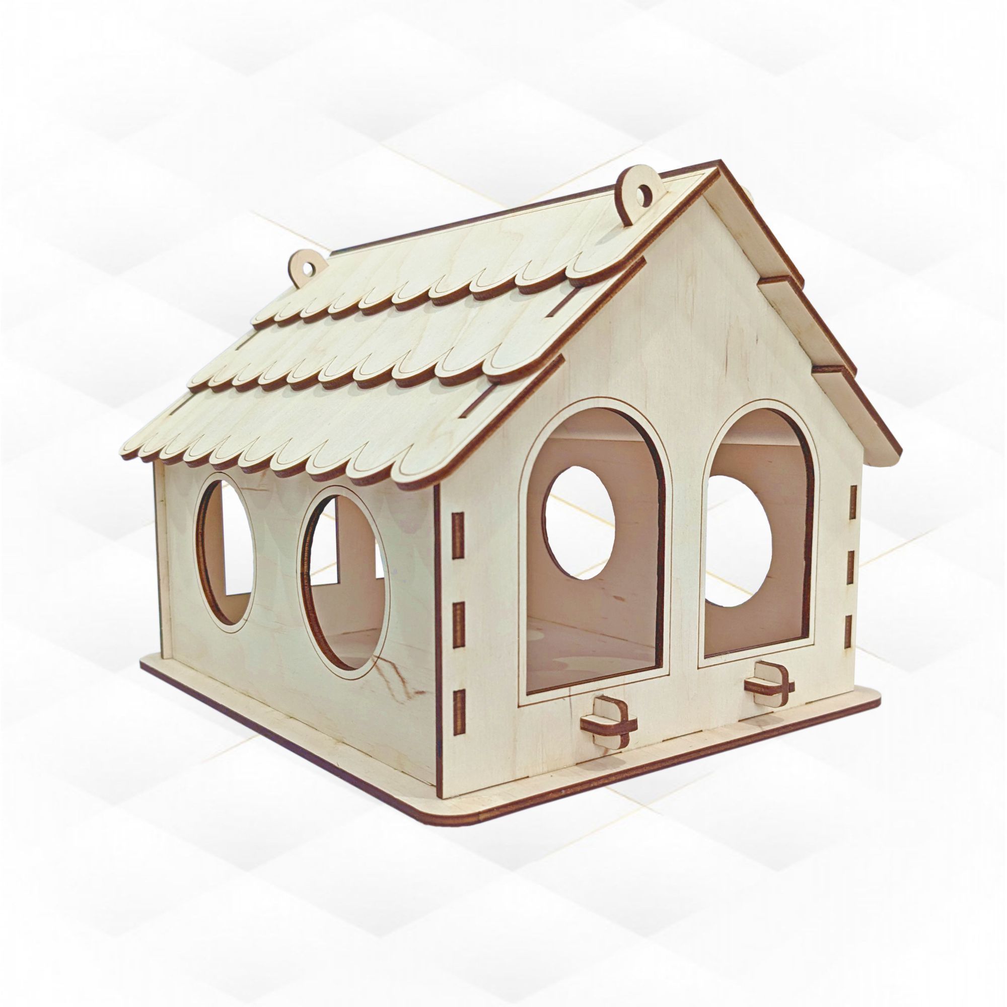 Bird Feeder garden decor design laser cutting 3D print model_1