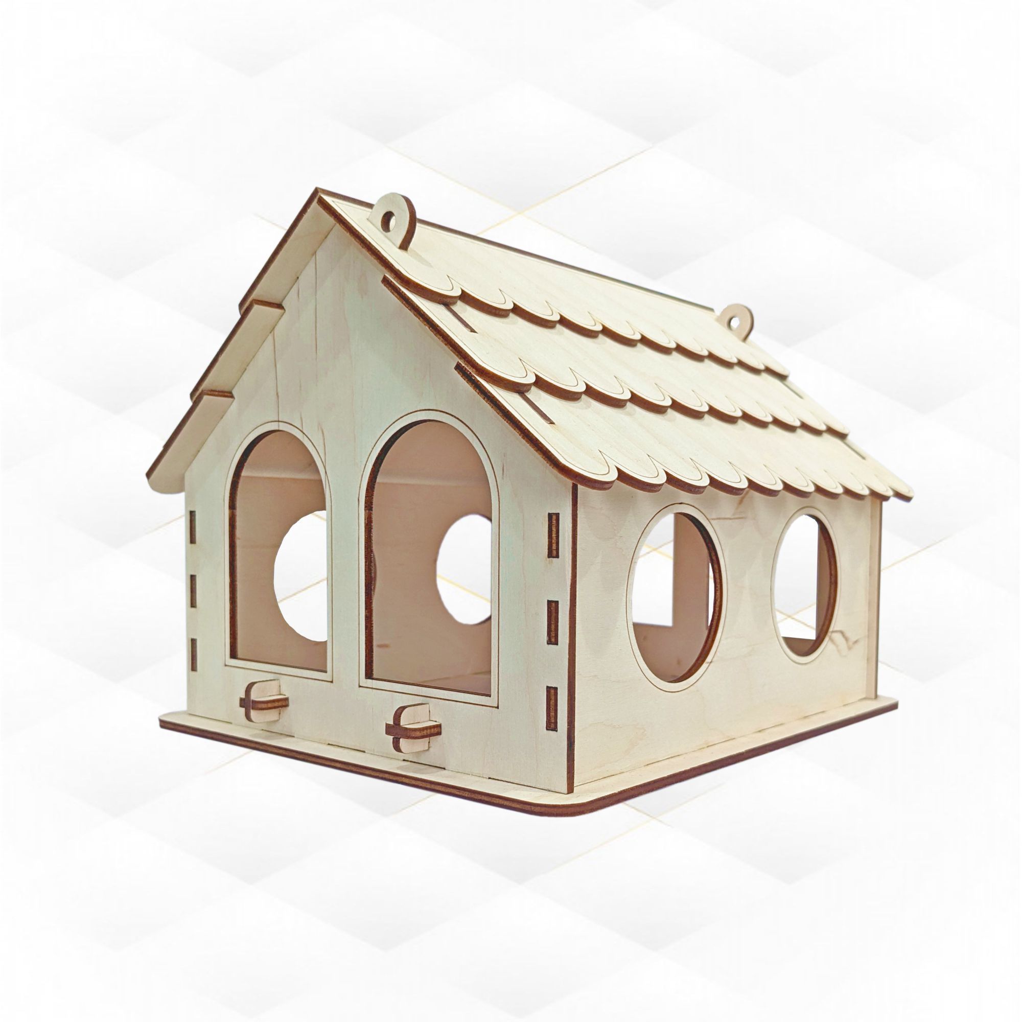 Bird Feeder garden decor design laser cutting 3D print model_4