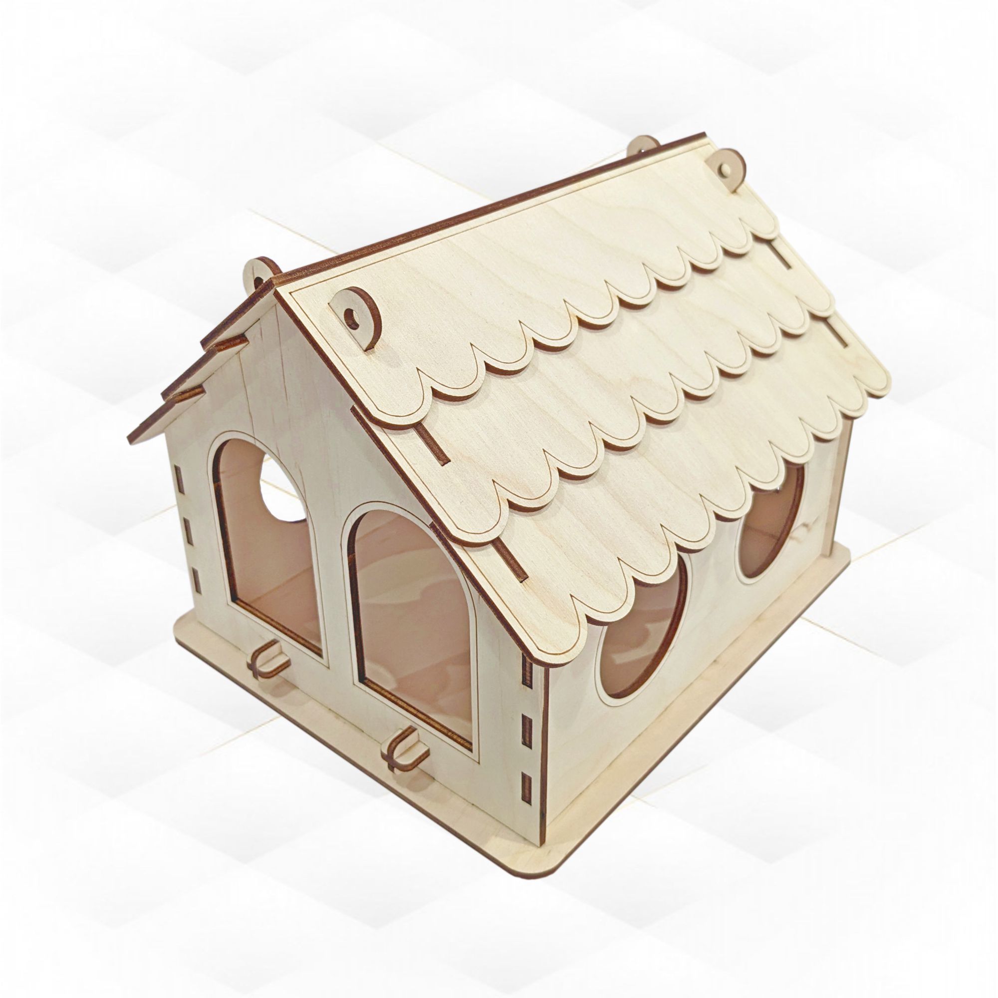 Bird Feeder garden decor design laser cutting 3D print model_2